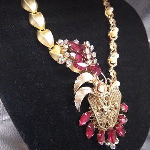 Valentine Red original design restructured necklace Claudia Myers Design